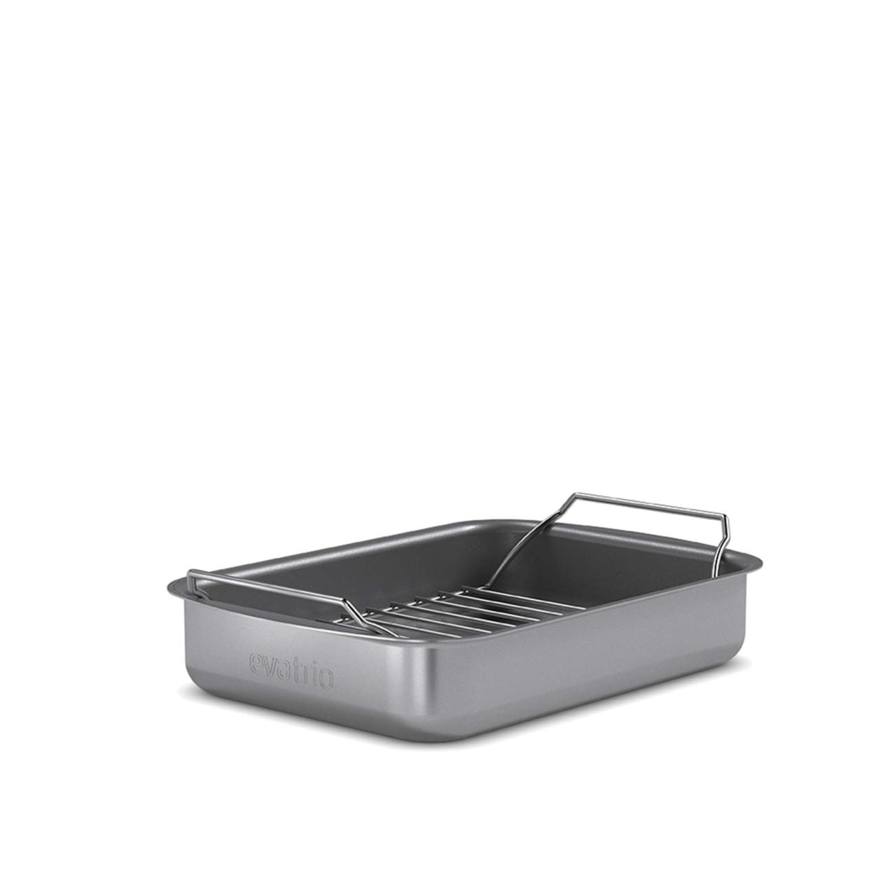 Professional roasting pan with rack 26x19 cm ceramic Slip-Let® coating