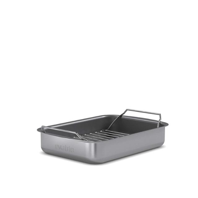 Professional roasting pan with rack 26x19 cm ceramic Slip-Let® coating