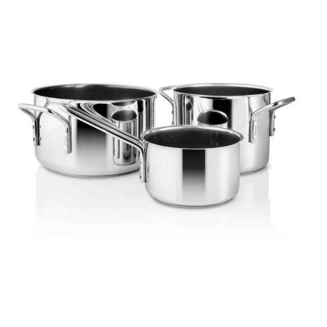 Stainless steel batterie de cuisine - 3 pièces - céramique Slip-Let® antiadhèsif