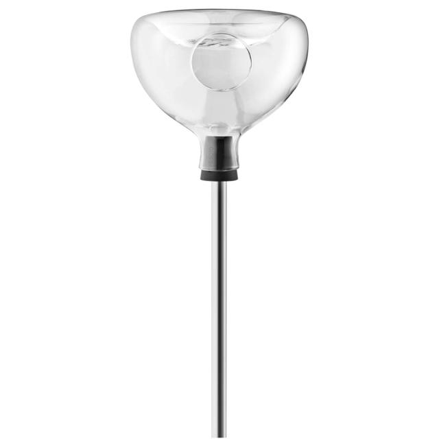 Glass bird feeder with bird bath